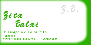 zita balai business card